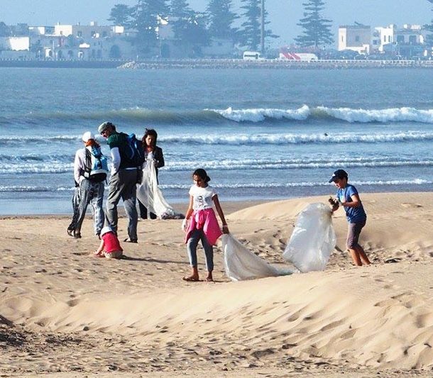 Essaouira beach cleaning